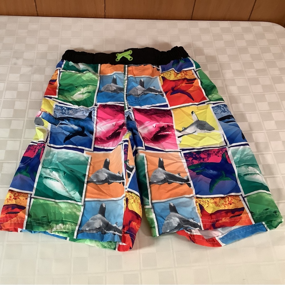 Wonder Nation Kids Swim Trunks - Multicolor Shark Print